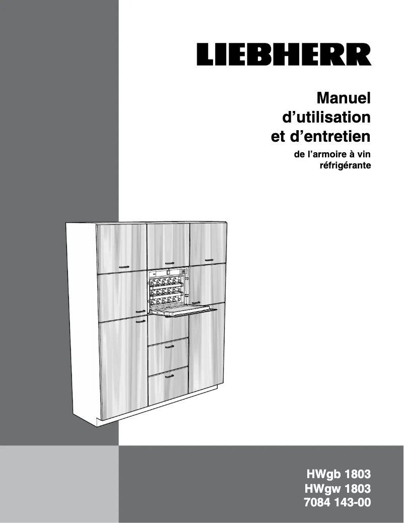 Page 1 de la notice Guide d'installation Liebherr WKEgb 582 GrandCru