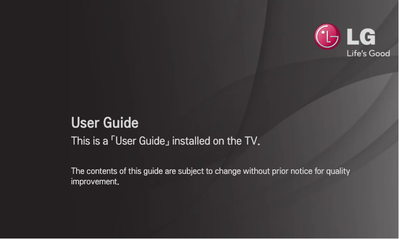 Page n°1 - Manuel utilisateur LG 55LA970Y