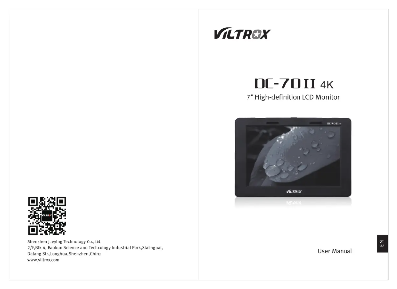 Image de la première page du manuel de l'appareil DC-70II 4K