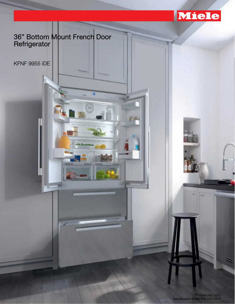 Page 1 de la notice Fiche technique Miele KFNF 9955 IDE