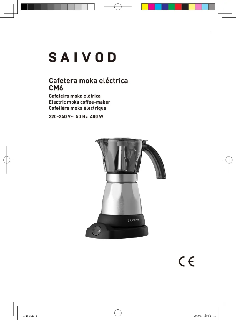 Page 1 de la notice Manuel utilisateur Saivod Moka CM6