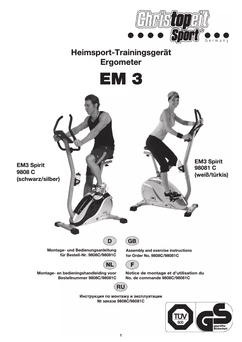 Page 1 de la notice Manuel utilisateur Christopeit EM 3