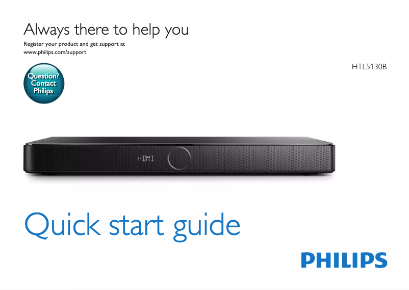 Page 1 de la notice Guide de démarrage rapide Philips HTL5130B