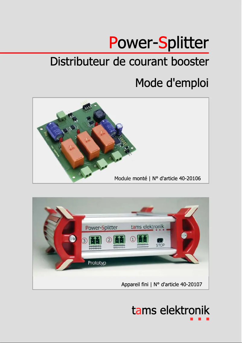 Page n°1 - Manuel utilisateur Tams Elektronik Power-Splitter