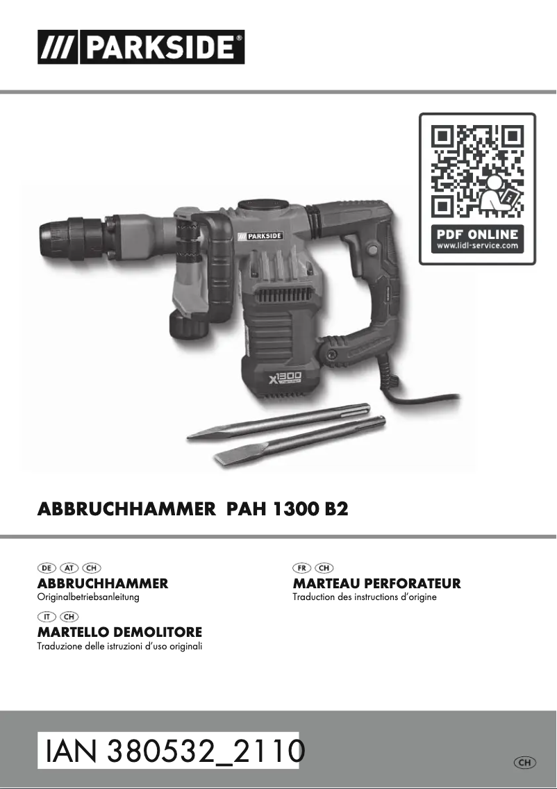 Image de la première page du manuel de l'appareil PAH 1300 A1