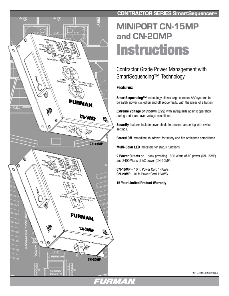 Image de la première page du manuel de l'appareil CN-15MP