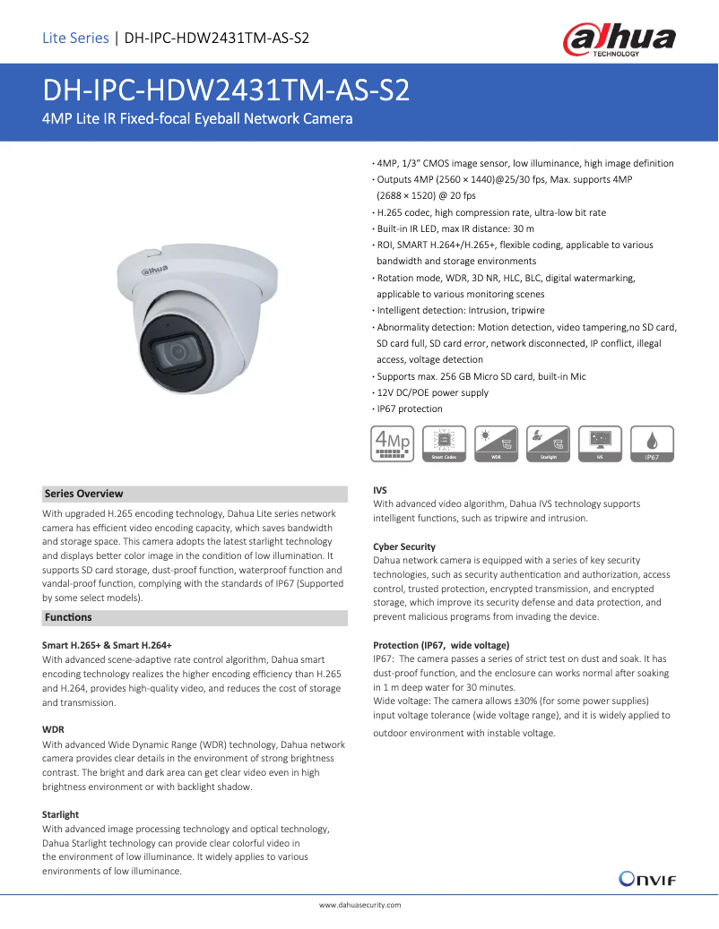 Image de la première page du manuel de l'appareil IPC-HDW2431TM-AS-S2