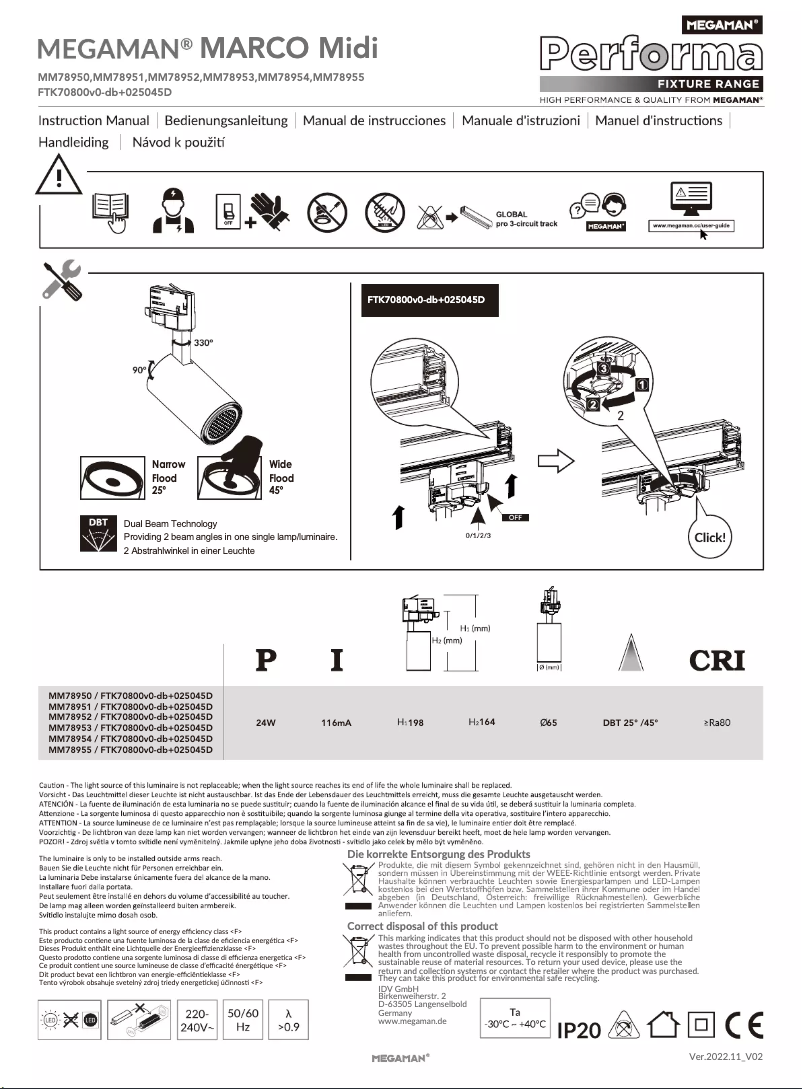 Imagen de la primera página del manual del dispositivo Marco Mini MM78953