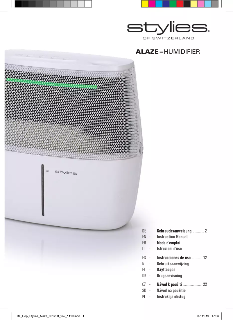 Page n°1 - Manuel utilisateur Stylies Alaze