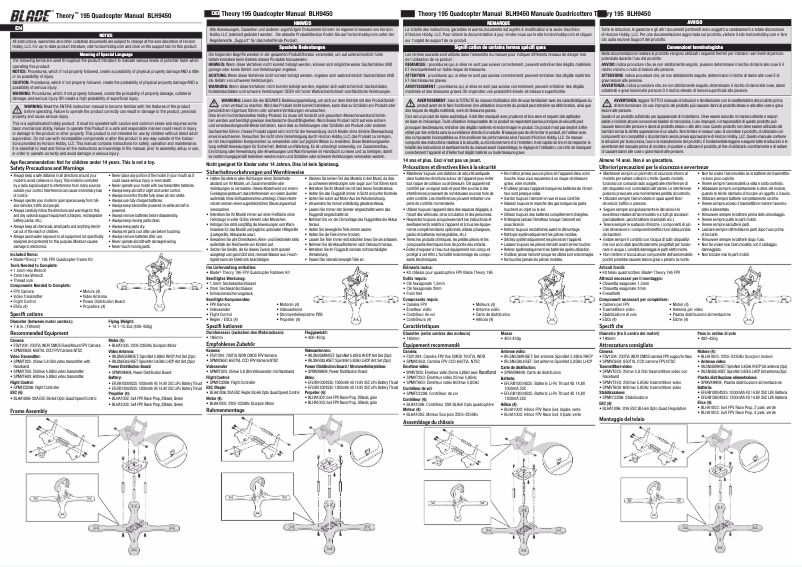 Page n°1 - Manuel utilisateur Blade Theory X 195