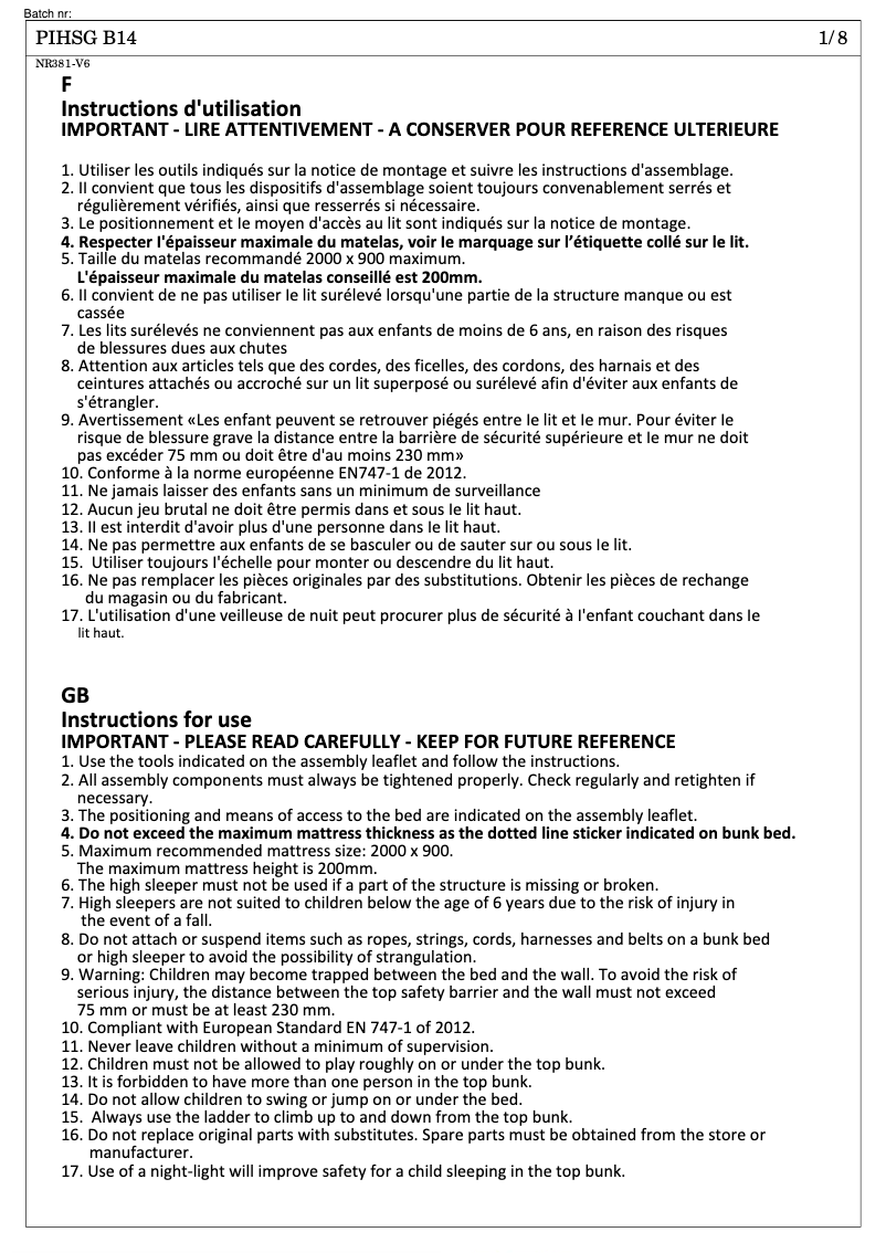 Página 1 del manual Manual de usuario Vipack Charlotte