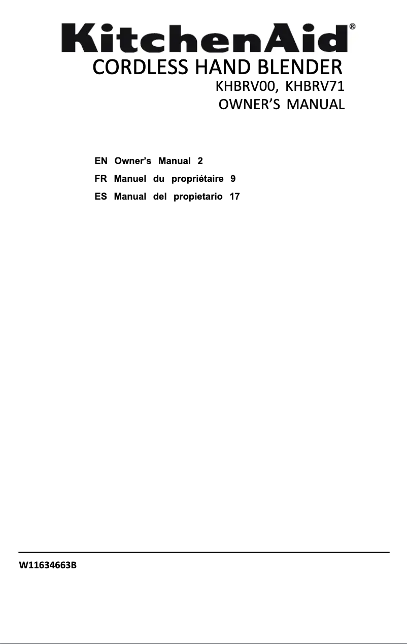 Image de la première page du manuel de l'appareil KHBRV00