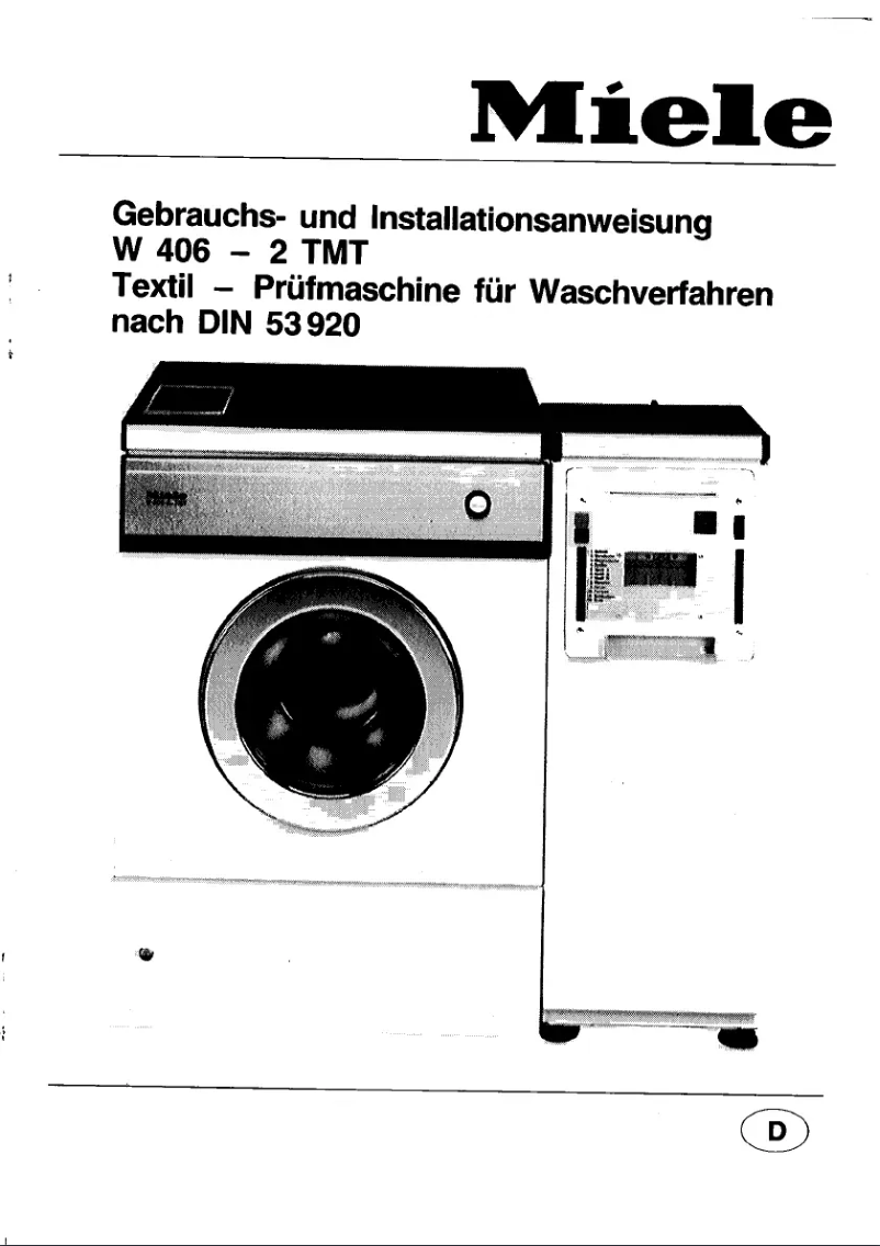 Page 1 de la notice Manuel utilisateur Miele W 406