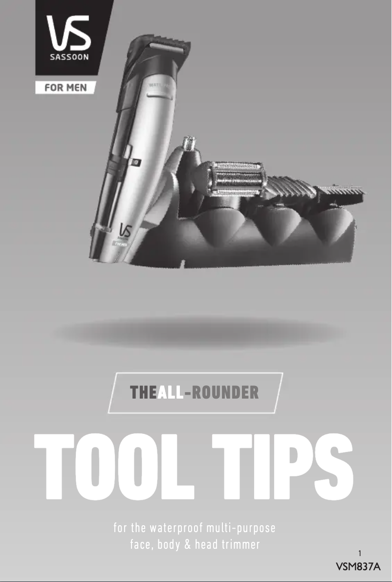 Page 1 de la notice Manuel utilisateur VS Sassoon The All-Rounder VSM837A