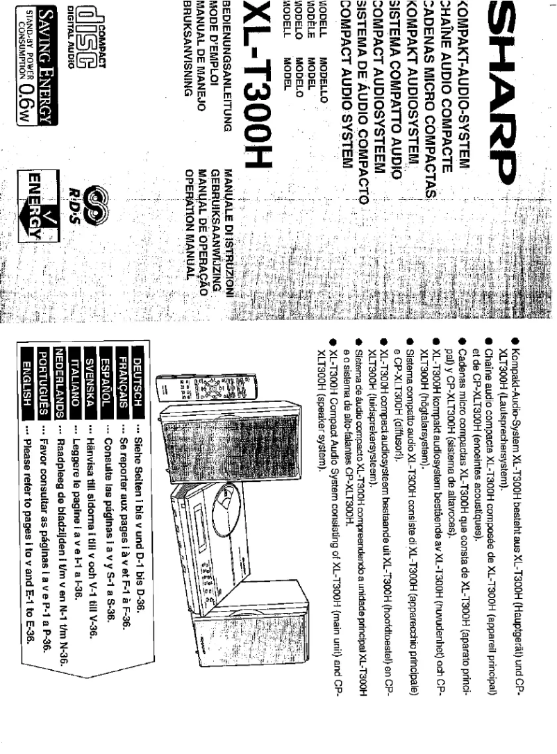 Page 1 de la notice Manuel utilisateur Sharp XL-T300H