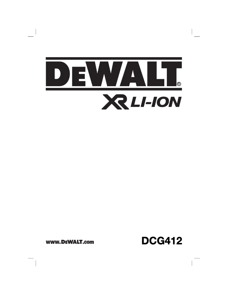 Página 1 del manual Manual de usuario DeWalt DCG412