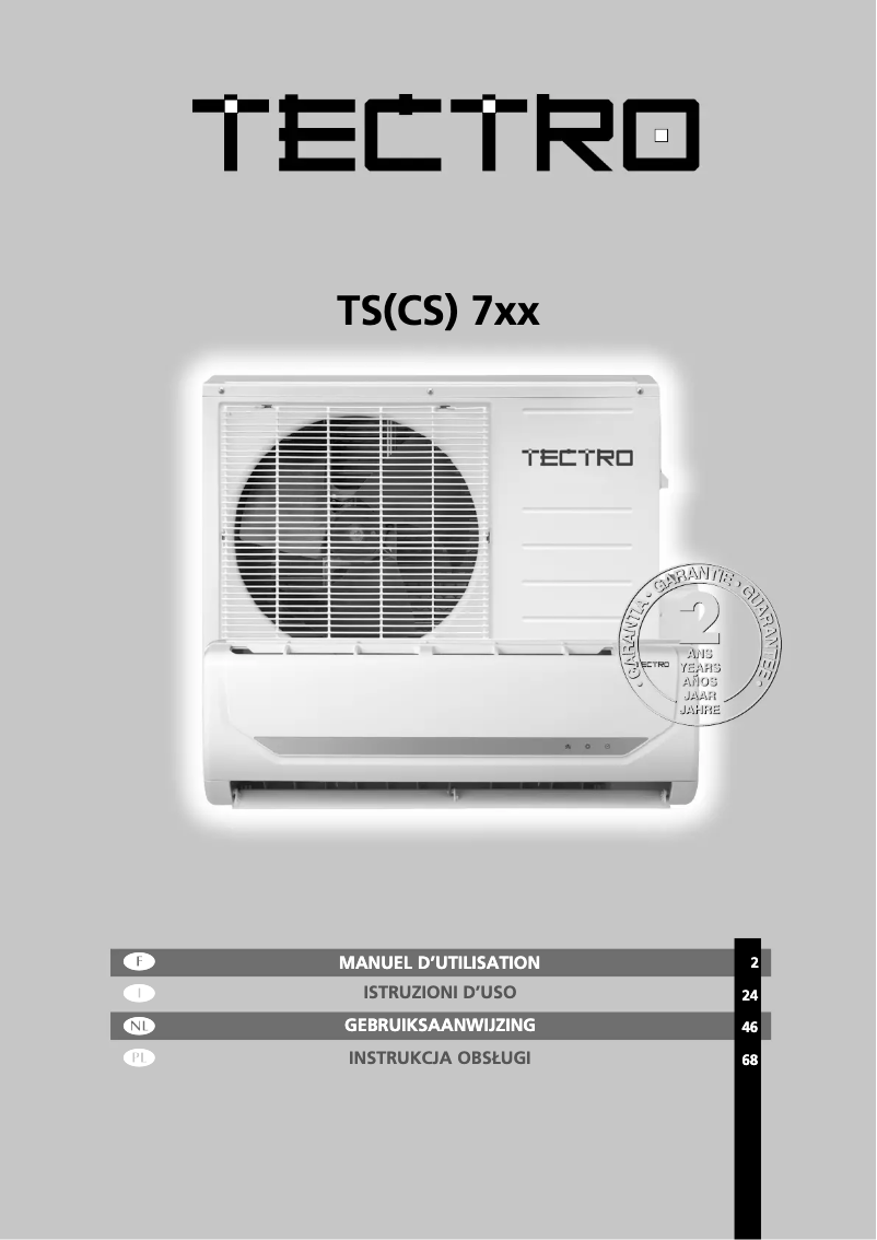Page 1 de la notice Manuel utilisateur Tectro TSCS725