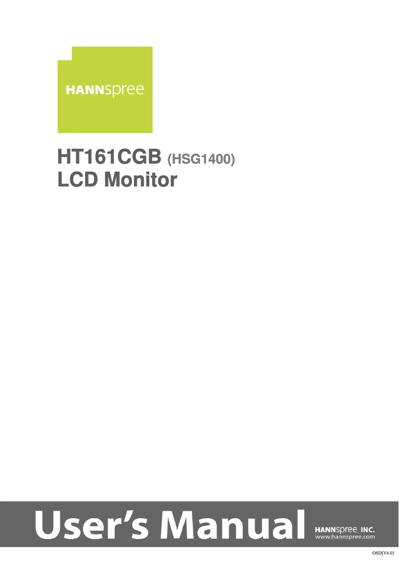 Image de la première page du manuel de l'appareil HT 161 CGB