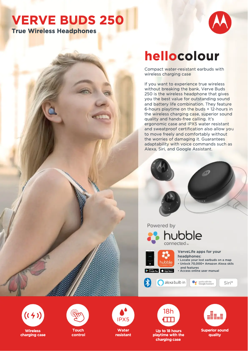 Page 1 de la notice Manuel utilisateur Motorola VerveBuds 250