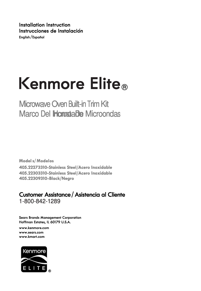 Page 1 de la notice Manuel utilisateur Kenmore 22309