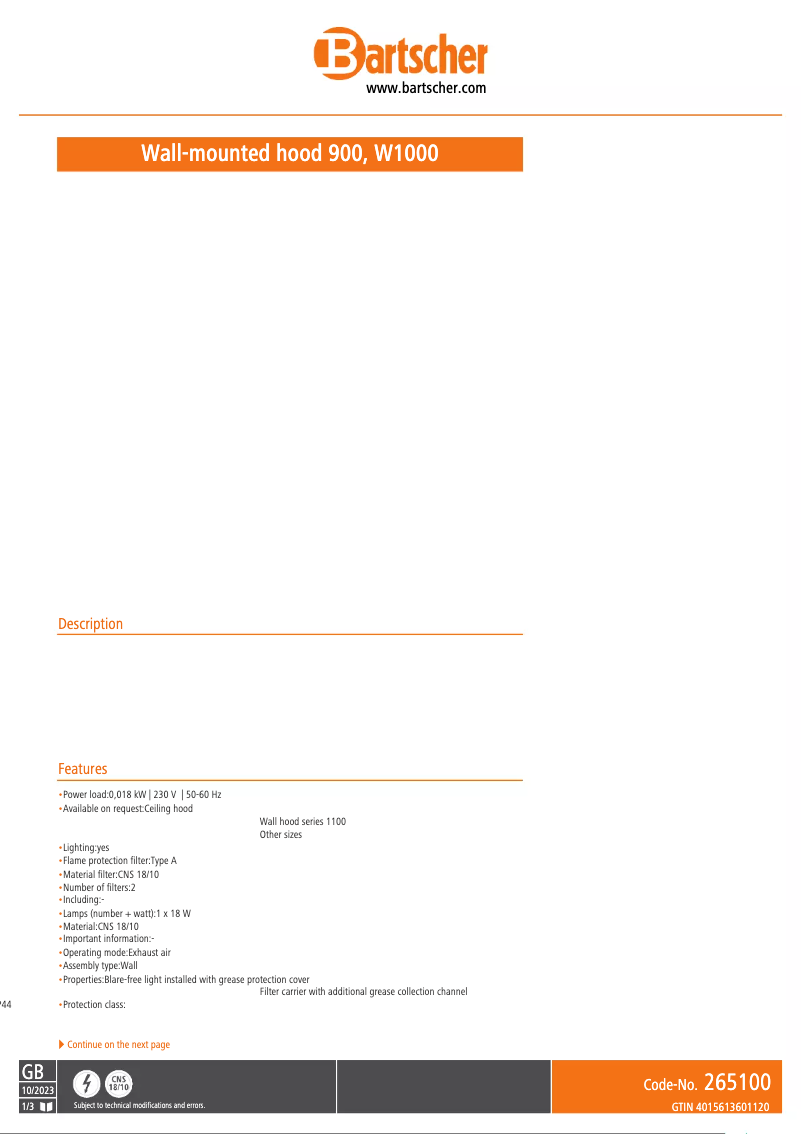 Imagen de la primera página del manual del dispositivo 265100