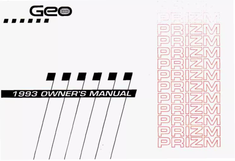 Page 1 de la notice Manuel utilisateur Geo Prizm (1993)
