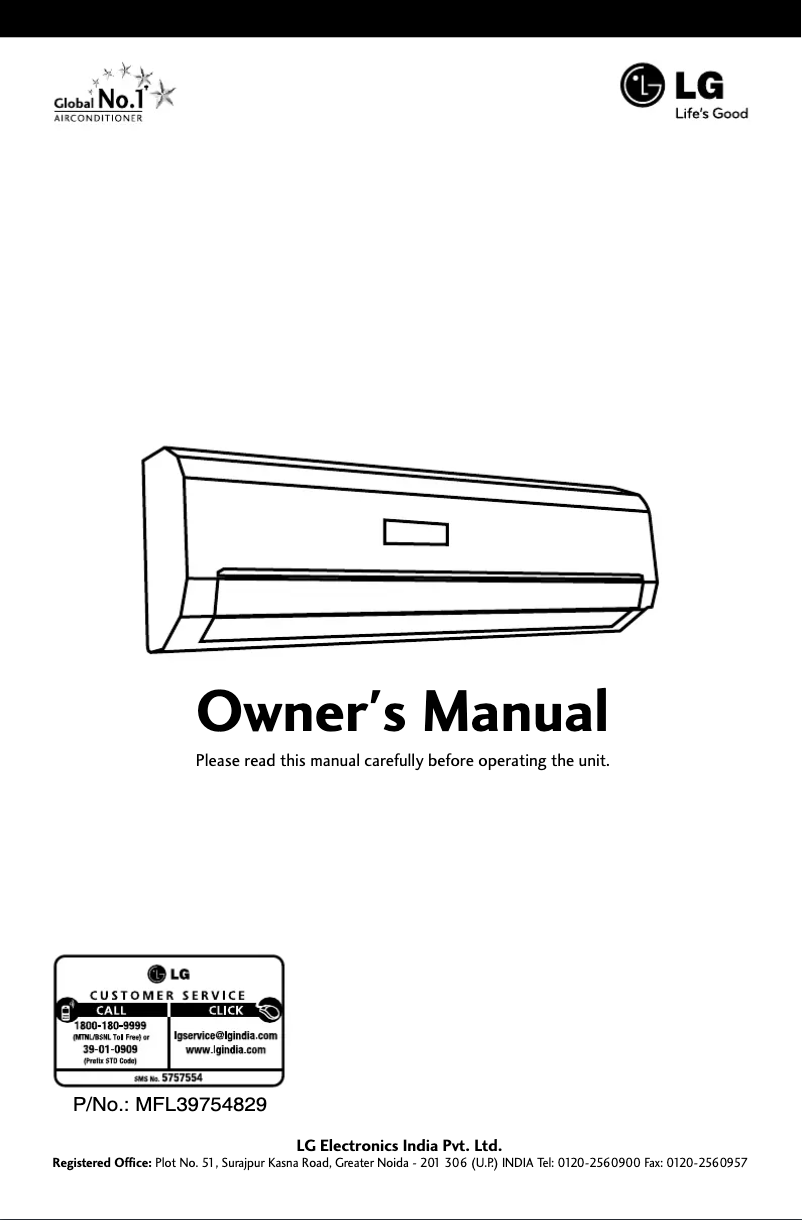 Page n°1 - Manuel utilisateur LG LSA5AB5VF6