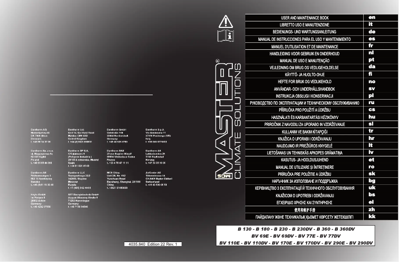 Page 1 de la notice Manuel utilisateur Master B 130