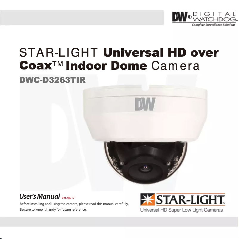 Page n°1 - Manuel utilisateur Digital Watchdog Star-Light DWC-D3263TIR