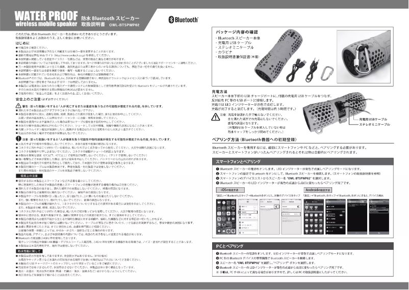 Page 1 de la notice Manuel utilisateur Owltech OWL-BTSPWP02-LB
