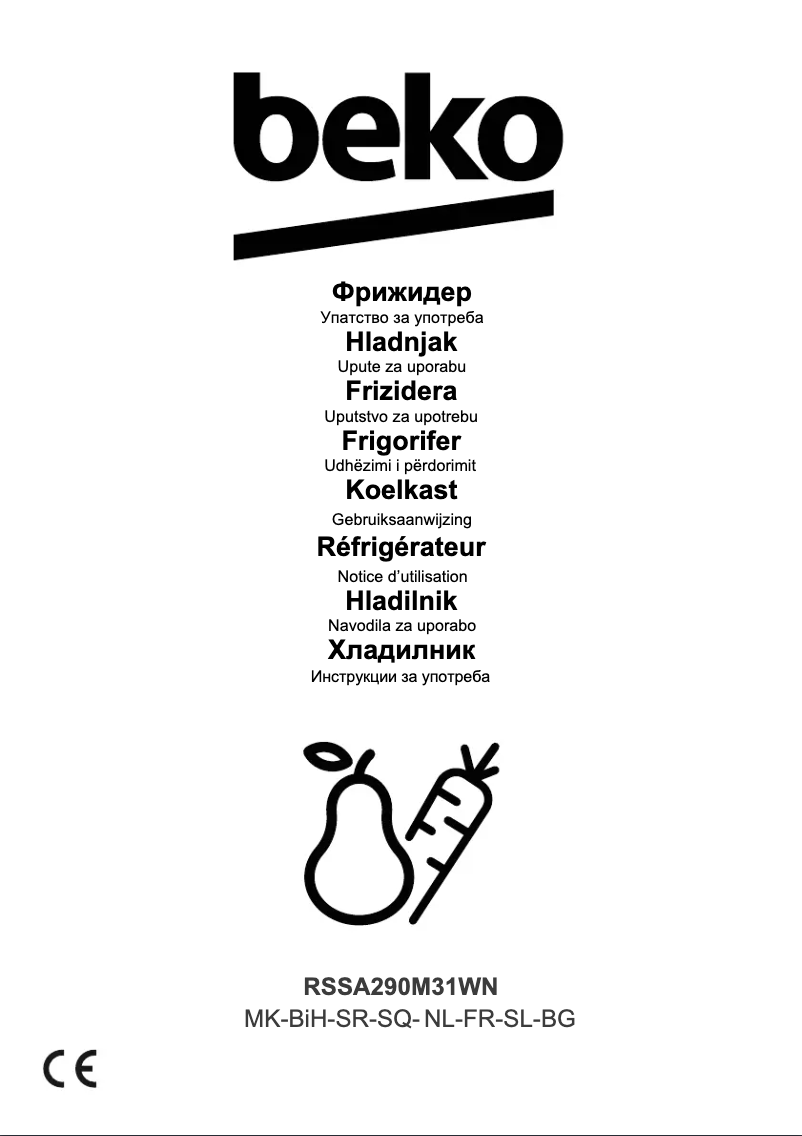 Page 1 de la notice Manuel utilisateur Beko RSSA290M31WN