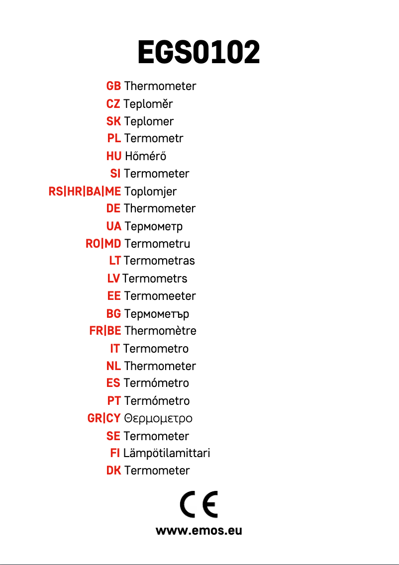 Page n°1 - Manuel utilisateur Emos EGS0102