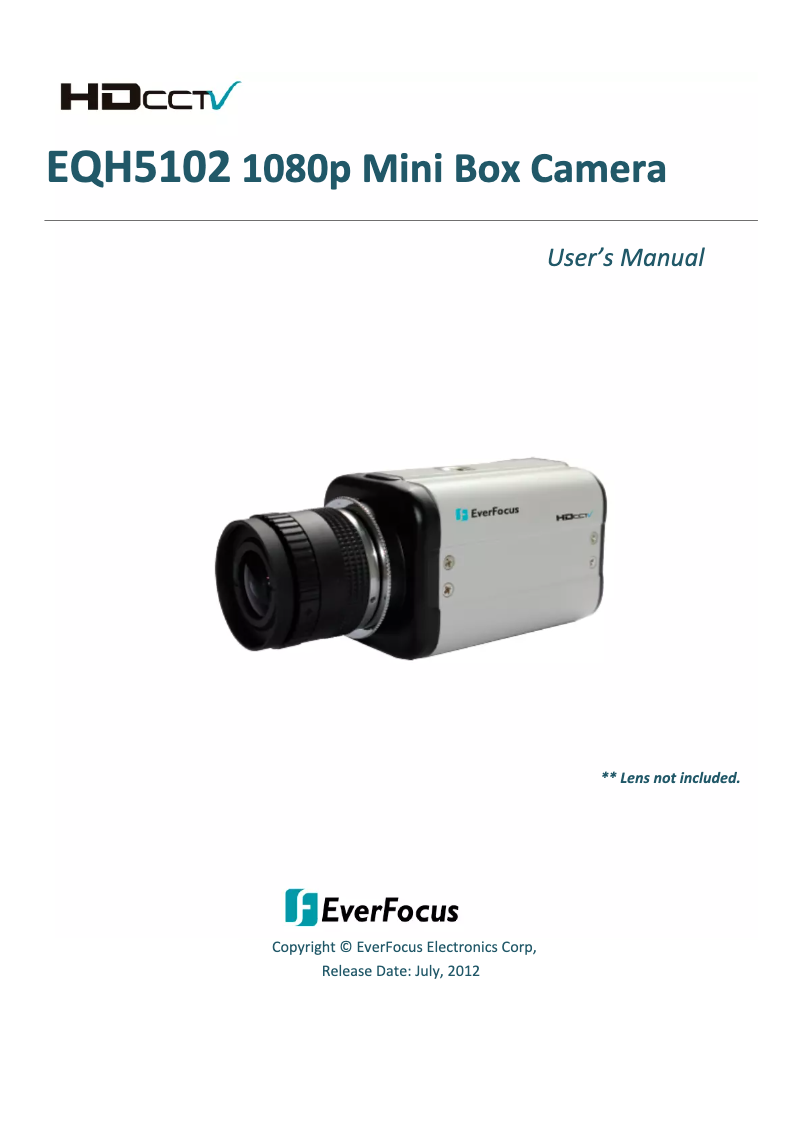 Page n°1 - Manuel utilisateur EverFocus EQH5102