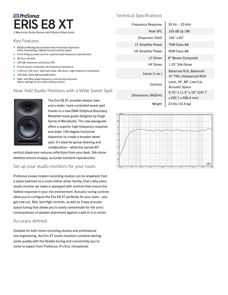 First page image of the manual for Eris E8 XT