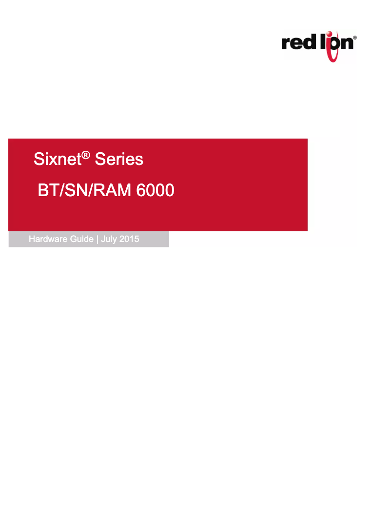 Página 1 del manual Manual de usuario Red Lion RAM-6921-AT
