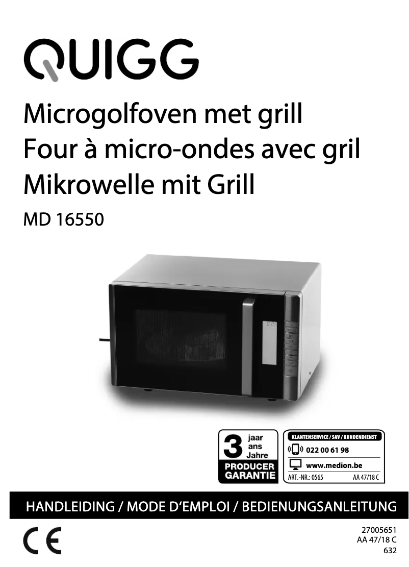 Image de la première page du manuel de l'appareil MD 16550