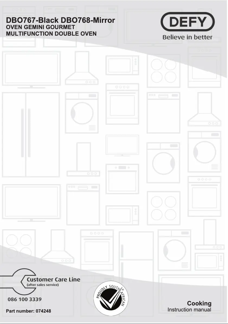 Page 1 de la notice Manuel utilisateur Defy DBO768