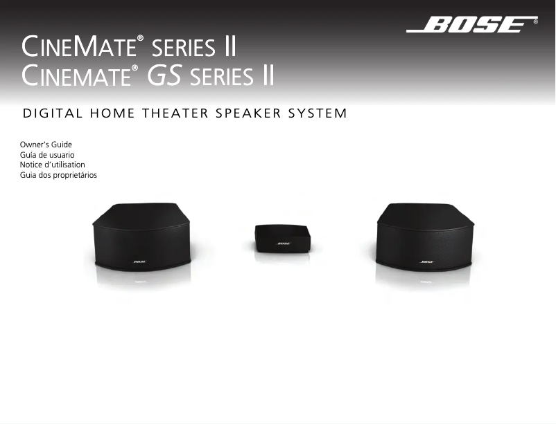 Page 1 de la notice Manuel utilisateur Bose CineMate Series II