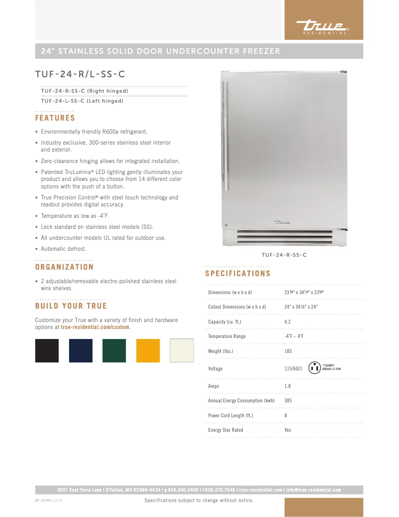 Image de la première page du manuel de l'appareil TUF-24-R-SS-C