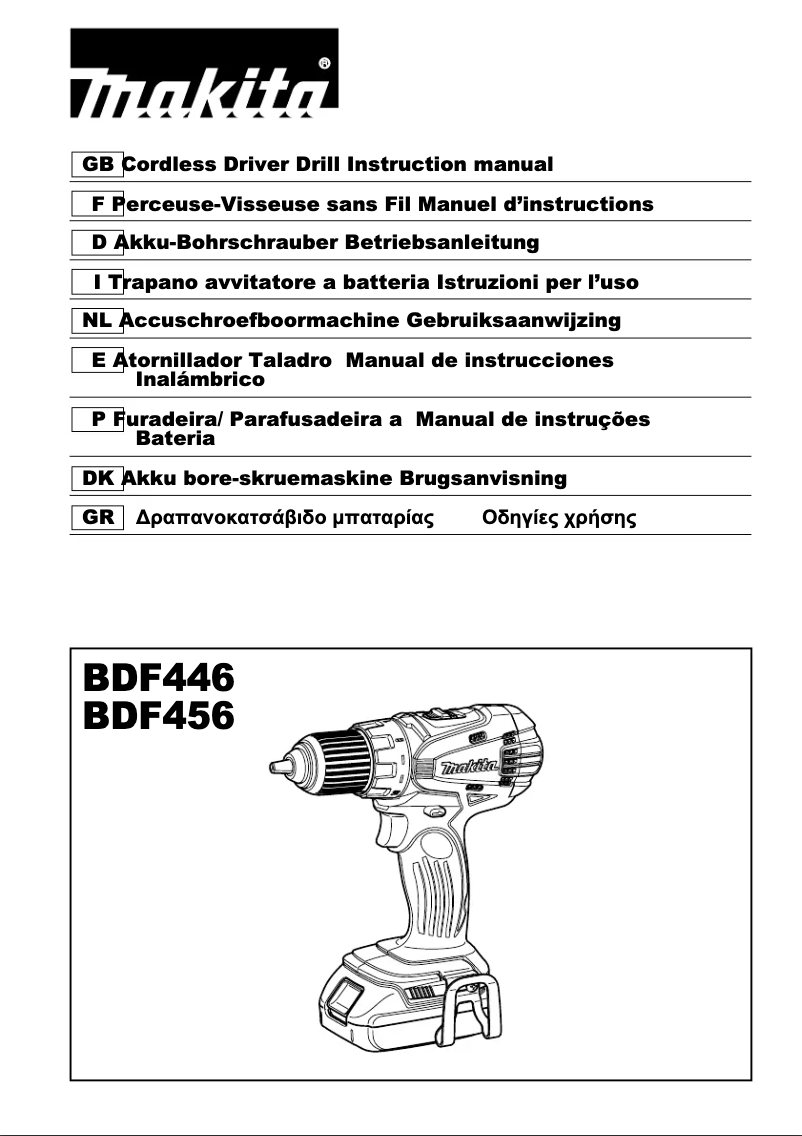Page 1 de la notice Manuel utilisateur Makita BDF446RFJ