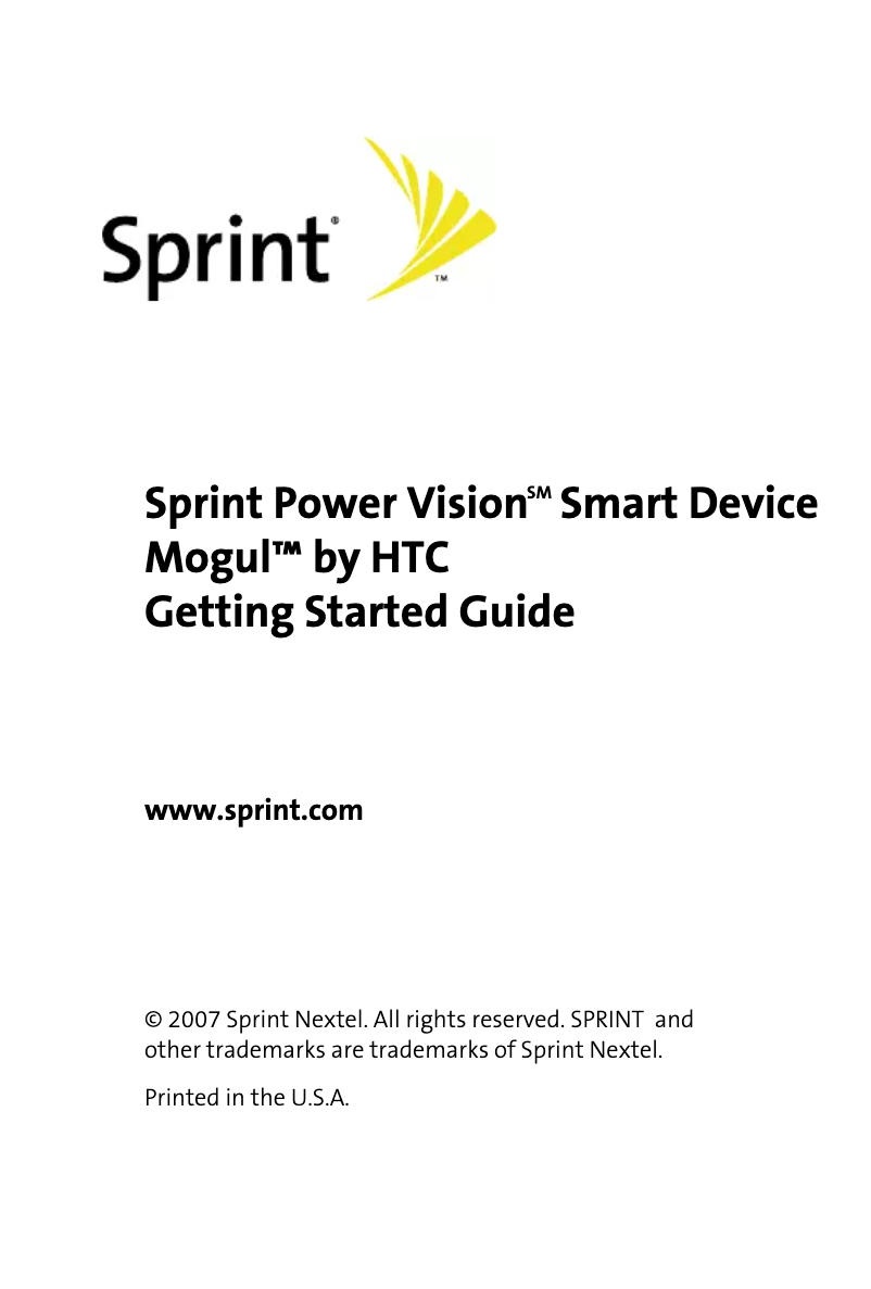 Page 1 de la notice Manuel utilisateur HTC Mogul