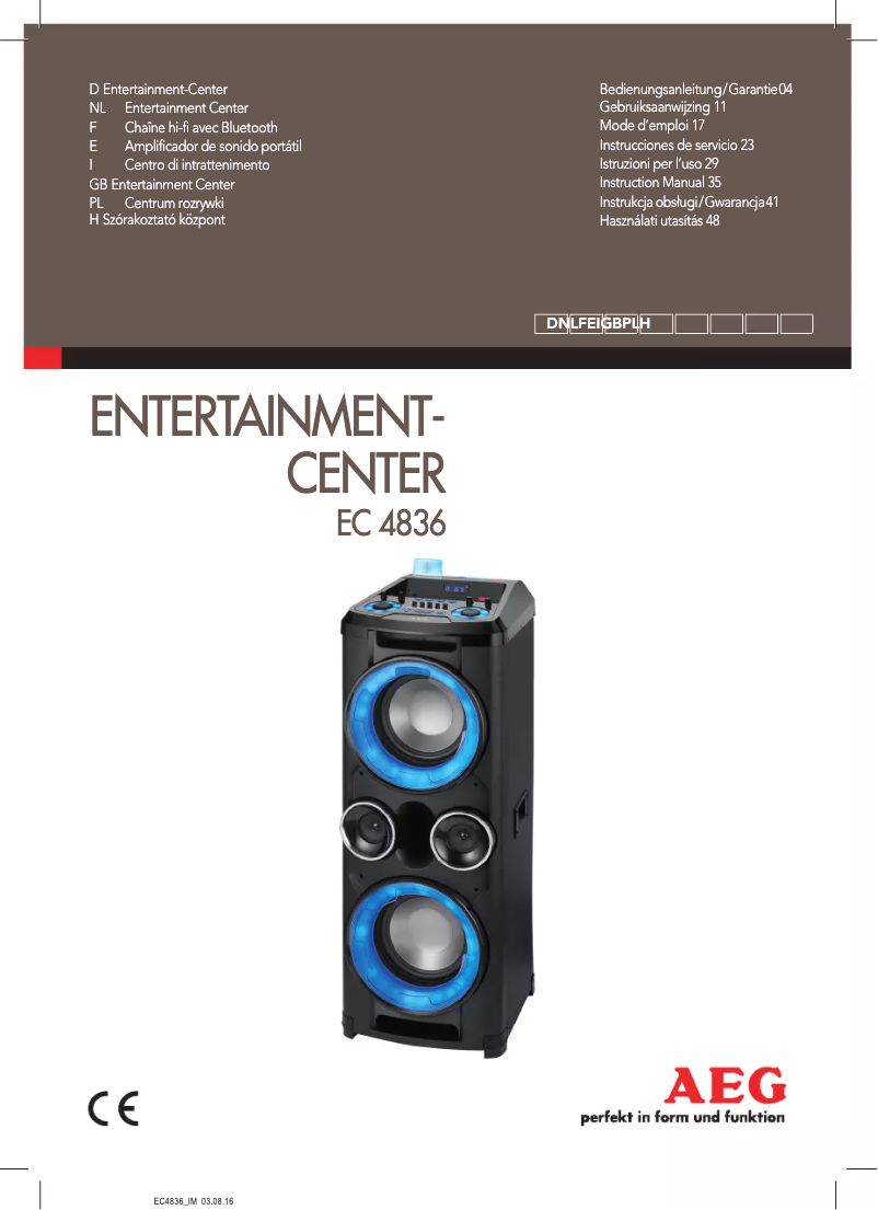 Page n°1 - Manuel utilisateur AEG EC 4836