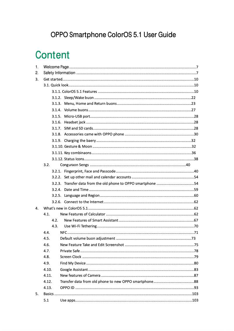 Page 1 de la notice Manuel utilisateur Oppo Realme C1