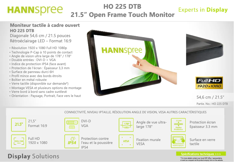 Page 1 de la notice Manuel utilisateur Hannspree HO 225 OTB