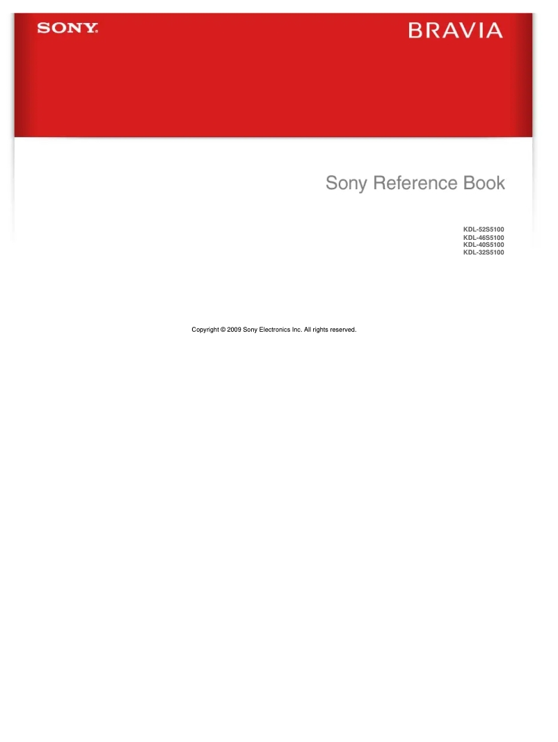 Page n°1 - Manuel utilisateur Sony Bravia KDL-32S5100