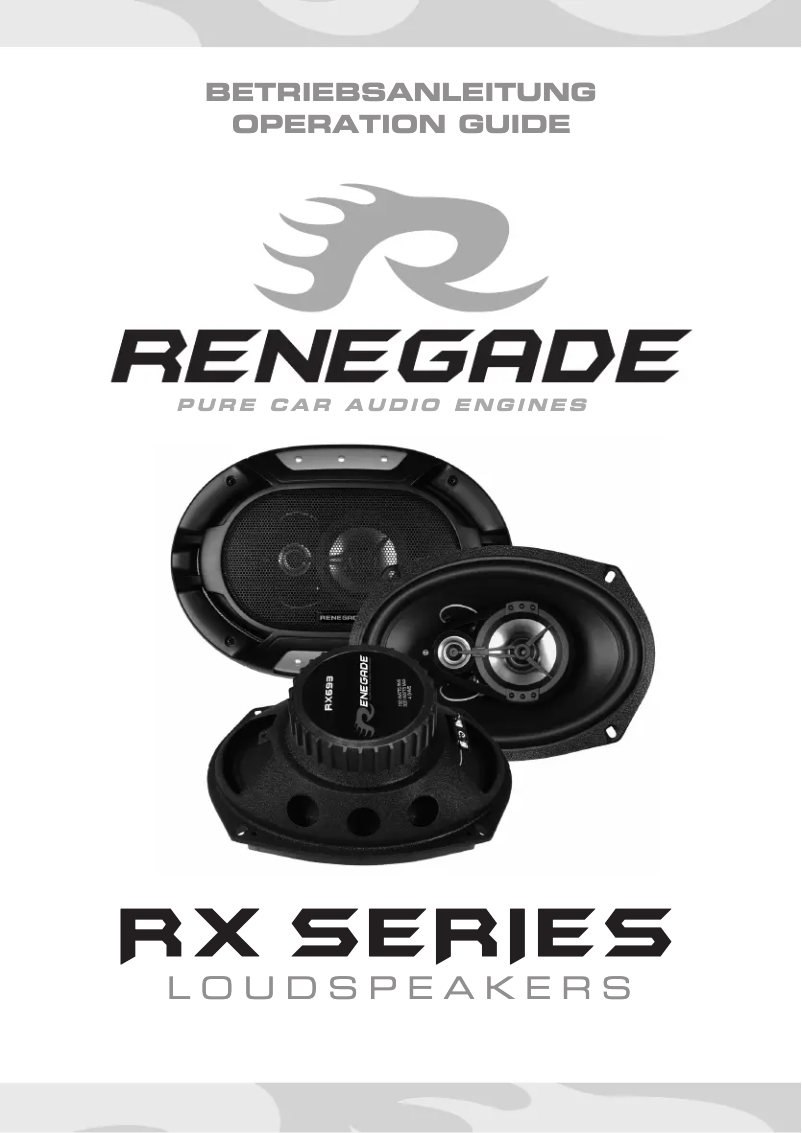 Página 1 del manual Manual de usuario Renegade RX693