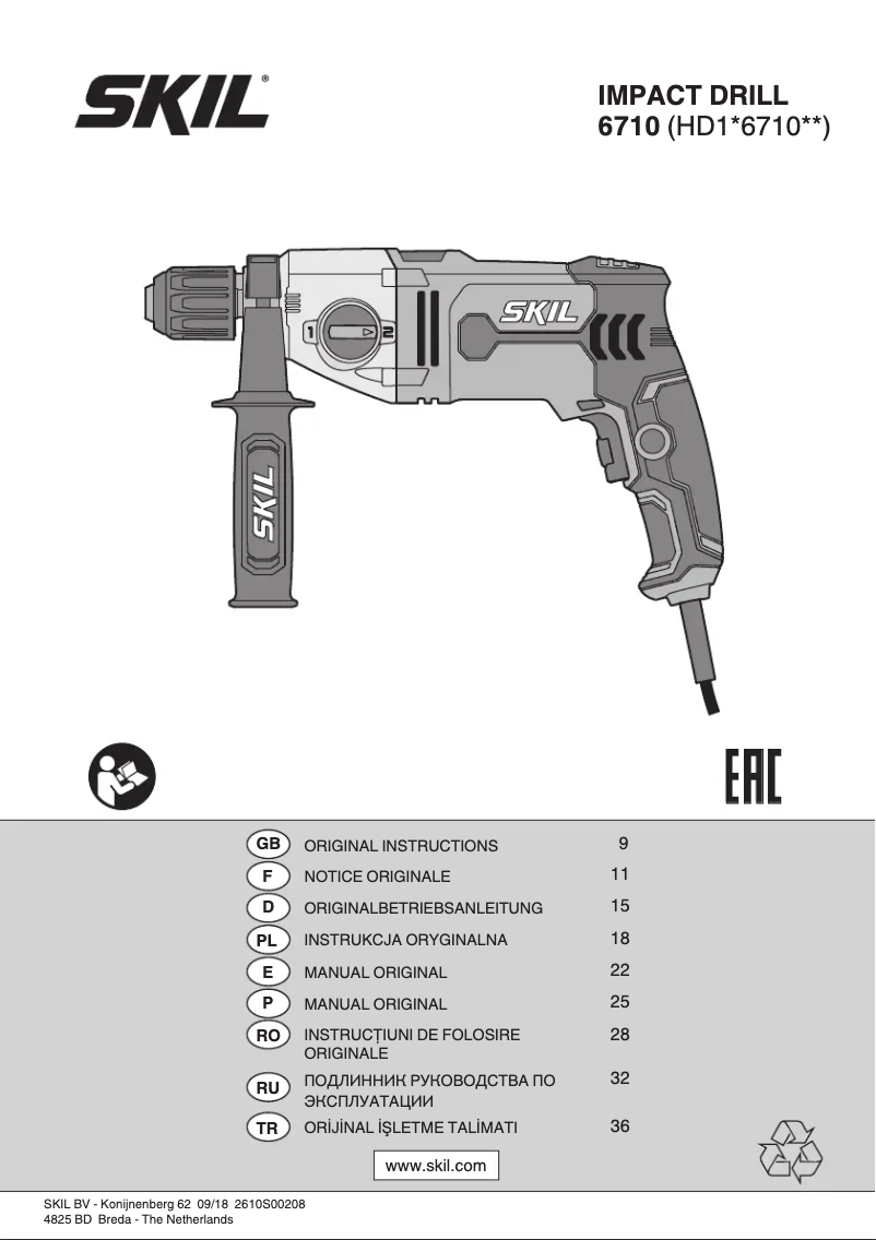 Page 1 de la notice Manuel utilisateur Skil 6710 GA