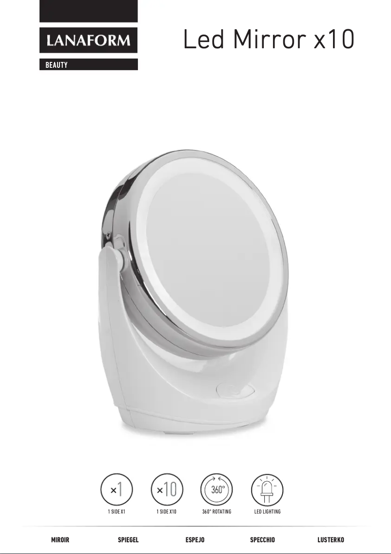 Page 1 of the manual User Manual Lanaform LED Mirror 10×