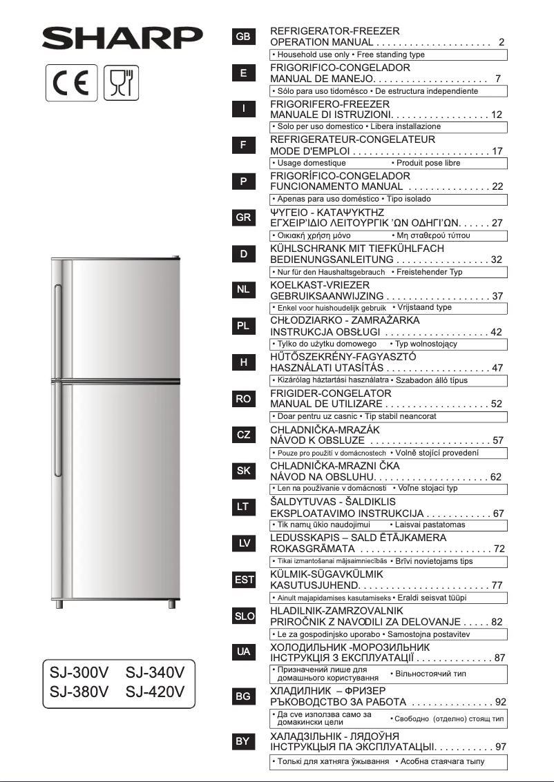 Page 1 de la notice Manuel utilisateur Sharp SJ-380VBE