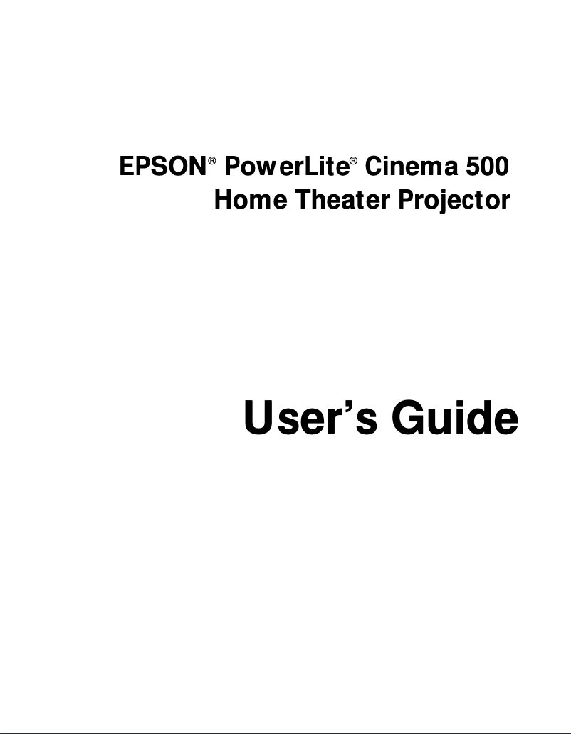 Página 1 del manual Manual de usuario Epson PowerLite Cinema 500